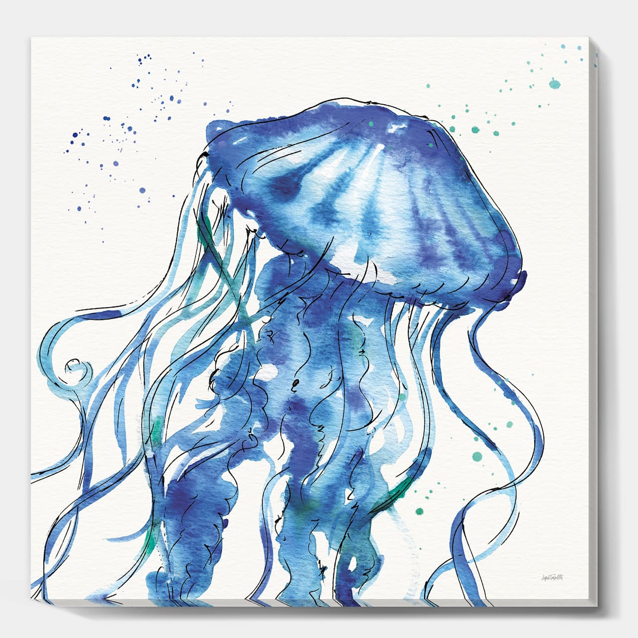 Designart - Blue Deep Sea X - Coastal Gallery-wrapped Canvas